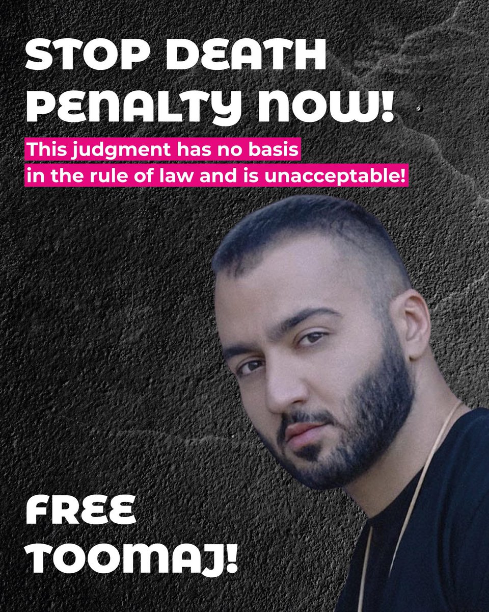 The threat to execute #ToomajSalehi is a grim indicator of how far the Islamic regime will go to crush dissent.
This isn’t just about one artist; it’s a chilling pattern of silencing anyone who dares to speak out.
Silence in the face of oppression is not an option.
#توماج_صالحی