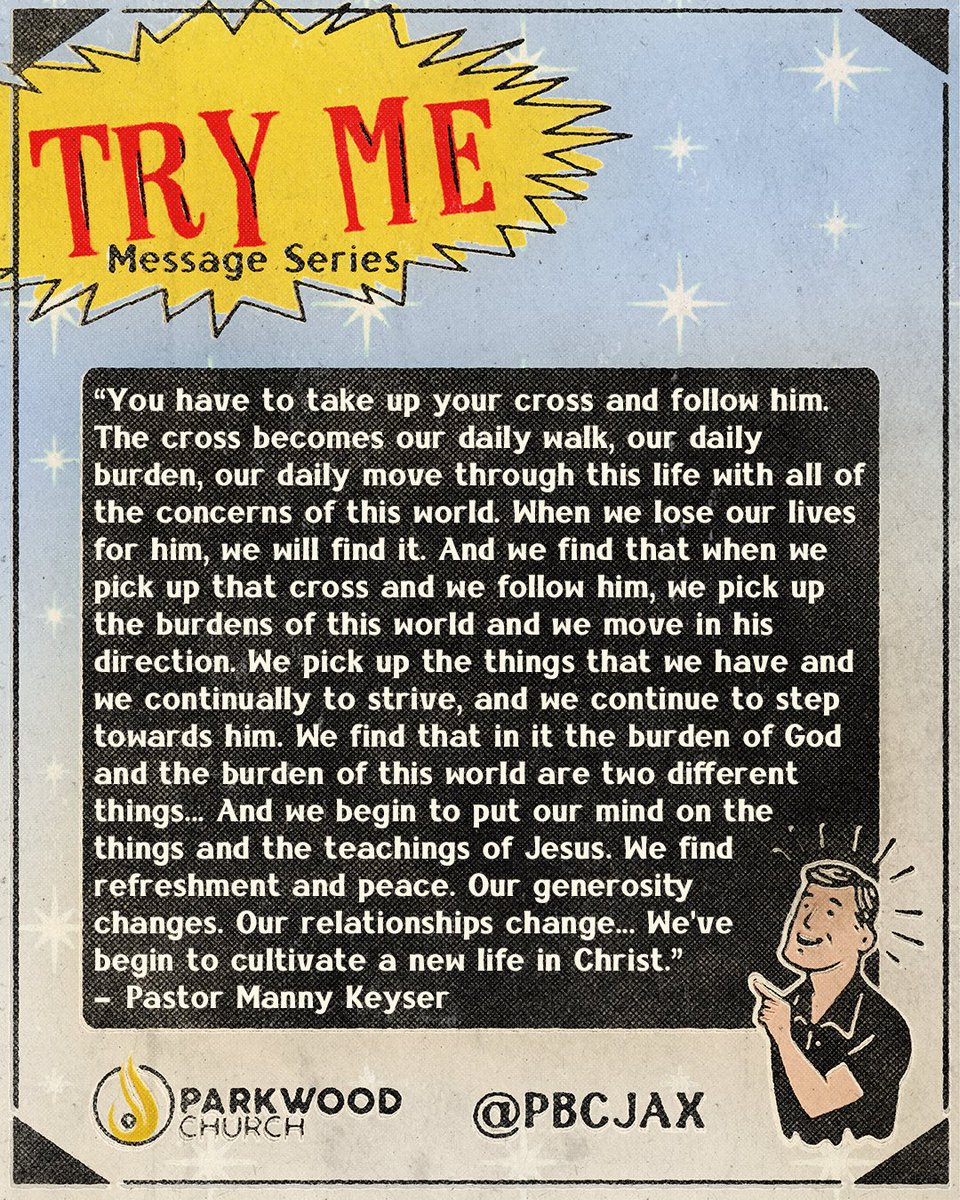 PBCJAX's tweet image. ✝️ In the midst of life, we're called to take up our cross and follow Him. Each of us carries a unique burden, as we embrace this journey, we discover a profound truth: in losing ourselves for Him, we find true life. 🙏 #TakeUpYourCross #FollowHim #FaithJourney #parkwoodchurch