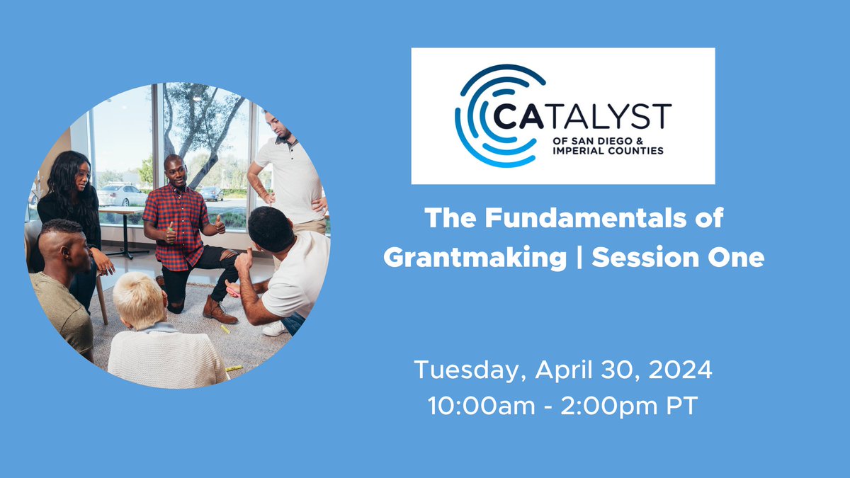 We are delighted to partner with @SDCatalyst for the Fundamentals of Grantmaking session happening April 30, 10AM - 2PM. We will explore the why and how of trust-based philanthropy, including creating effective and equitable philanthropic relationships. bit.ly/4d8UVPJ