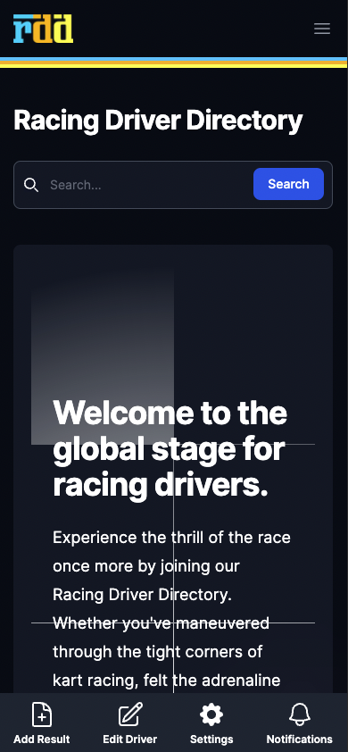 v2.1 adds some much needed love for mobile devices. Check it out racingdriver.directory #racingdrivers #racecardrivers