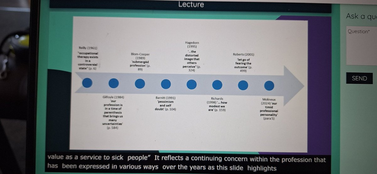 'Occupational Therapists have yet to seize their heroic destiny...our power as a profession comes from being recognised for what we do' @KatrinaBannigan Looking forward to reading the paper to unpick this more! #ElizabethCassonMemorialLecture