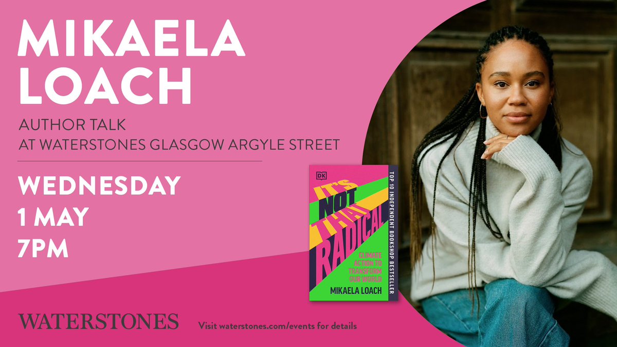 I’ll be in Glasgow next week to be in conversation with @tamsinomond about climate justice at Waterstones Glasgow about my book and I’d love it a lot if you got a ticket and brought a friend or family member (or multiple) with you ❤️