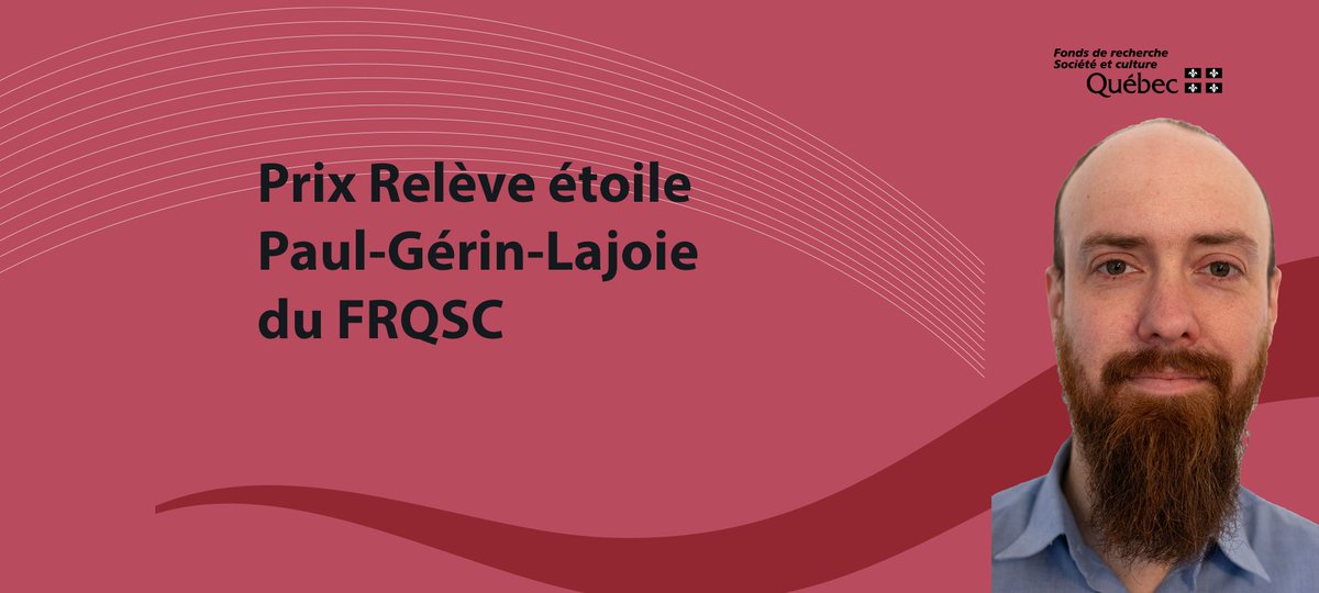 Bravo au lauréat d'avril du prix Relève-étoile Paul-Gérin-Lajoie du @FRQSC, François Lauzier-Jobin @USherbrooke! #communautéFRQ #relationsinterpersonnelles #santémentale @UQAM @CuriumMag @CRSH_SSHRC @Roc_Estrie t.ly/4dBuN