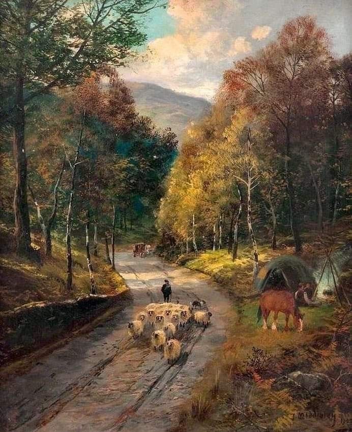 JAMES REABURN MIDDLETON
Pintor Británico
1855-1940
Óleo s/ Lienzo - 59 x 48 cm
Museo Paisley, Reino Unido
'Donde Gira el Camino, Trossachs'