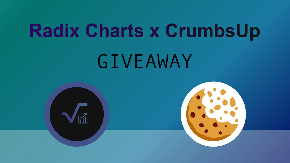 ❗️RadixCharts x CrumbsUp GIVEAWAY❗️ 🏆 What prizes can I win?🏆 1x 200000 $CRUMB 🍪+ 100 XRD 1x 100000 $CRUMB 🍪 4x 50000 $CRUMB 🍪 How can i enter the prize draw? ✅ Follow @radixcharts and @crumbs_up ✅ Like + comment with your favorite type of cookie ✅ Retweet