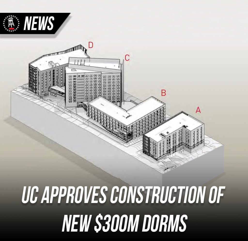 Brand new $300 Million dorms coming to UC in 2027. Absolute huge for the University!!