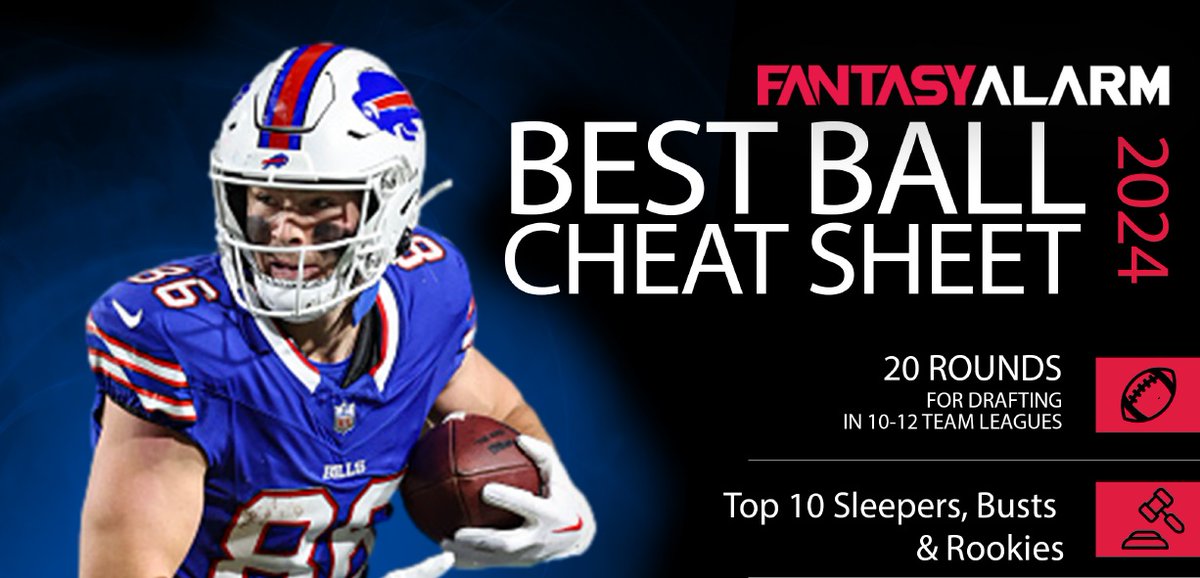 The @FantasyAlarm #NFL #BestBall Cheat Sheet is available right now!!! If you are a current subscriber, go to fantasyalarm.com/nflcheatsheet and download your copy immediately! If you don't subscribe, it is available for purchase! And yes, it will be updated after the draft!