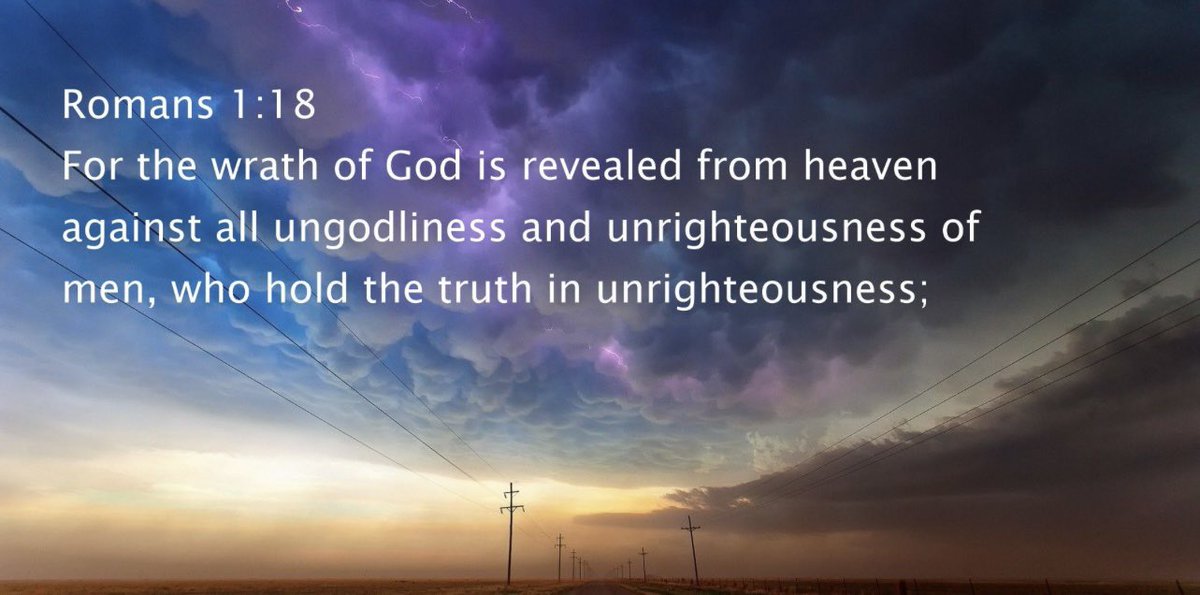 Romans 1:18
King James Version
For the wrath of God is revealed from heaven against all ungodliness and unrighteousness of men, who hold the truth in unrighteousness;
#JesusIsLord
#Believe