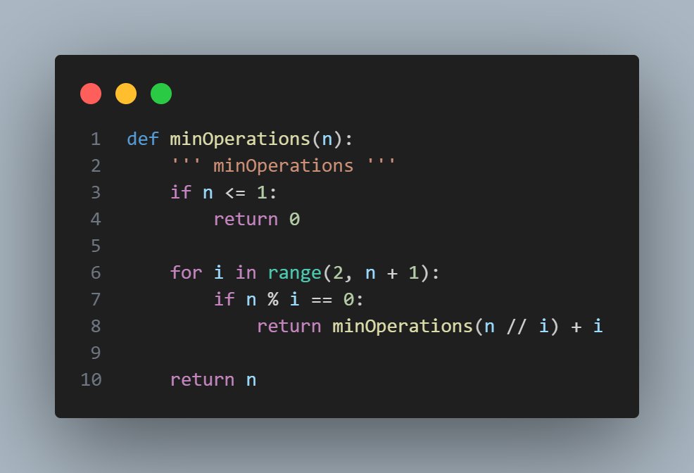 Day 17 🚀 of #100DaysOfALXSE  #100daysofcoding 
- Solved the Minimum Operations problem with #Python using recursion
- Moving to some MySQL advanced & Practice
#ALX_SE #dohardthings #SoftwareEngineer #100daysofcoding #buildinpublic