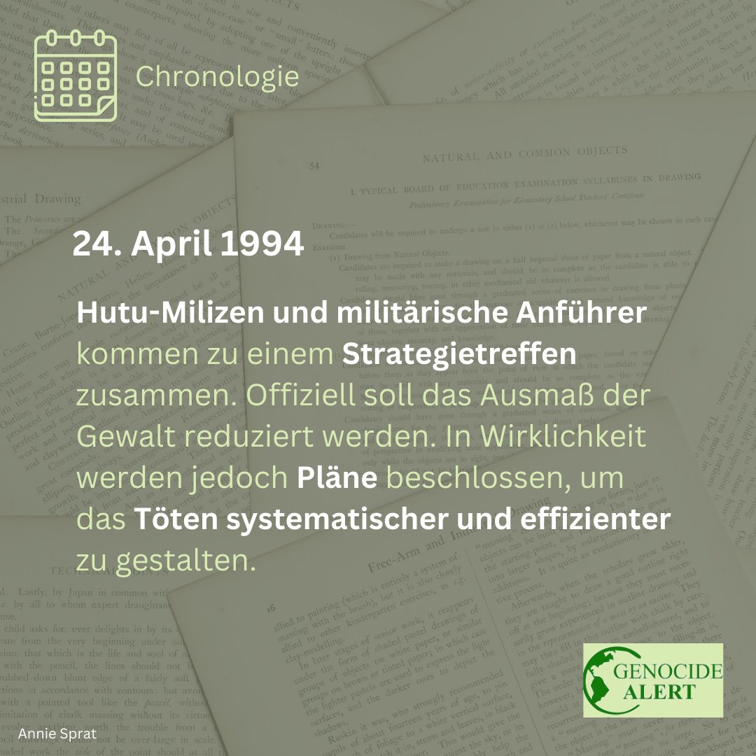 Tag 19/100
#100TageZusehen: Der Völkermord in #Ruanda 1994
#HeuteVor30Jahren
#OnThisDay #Kwibuka30 

Weitere Informationen: genocide-alert.de/projekte/100-t… 

#VölkermordPrävention #KeinVergessen #genprev #Menschenrechte #NieWieder