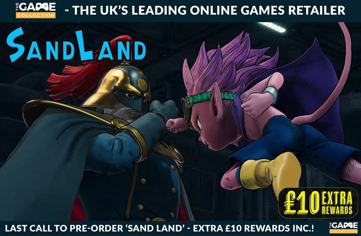 YOUR EPIC JOURNEY BEGINS THIS WEEK! In a world where humans & demons suffer from an extreme water shortage, begin your search for the Legendary Spring! Last chance to pre-order & earn an EXTRA £10 REWARDS on all editions of 'SAND LAND'! Here at TGC! 👇 buff.ly/3U1AJaX