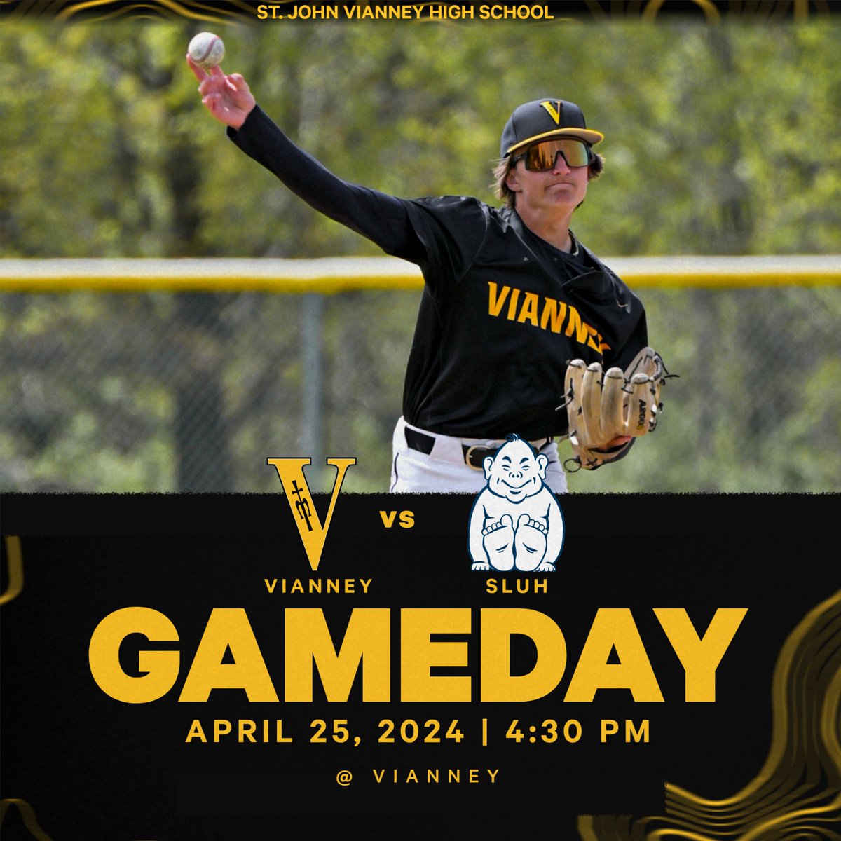 vianneygriffins's tweet photo. It's Gameday! We have Varsity Baseball and Tennis in action, and Volleyball will be hosting SLUH tonight for their Cancer Awareness Match #HigginsStrong #VianneyVolleyball #VianneyBaseball #VianneyTennis https://t.co/hRw9B83rPQ