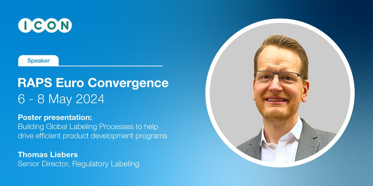 Join ICON’s Thomas Liebers at #RAPS Euro Convergence from 6 – 8 May for insights on building global labeling processes to help drive efficient product development. ow.ly/Qy4250Rgfyf