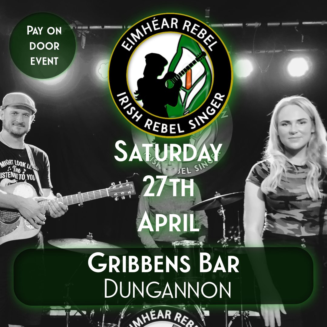 Gribbens Bar Just Outside Dungannon This Saturday Night 🎤 🇮🇪 ☘️🕺 Great to get to play local gigs in Tyrone 💚