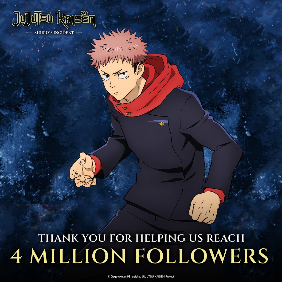 You've made the #JujutsuKaisen community epic! A huge shoutout to all 4 million of our followers!