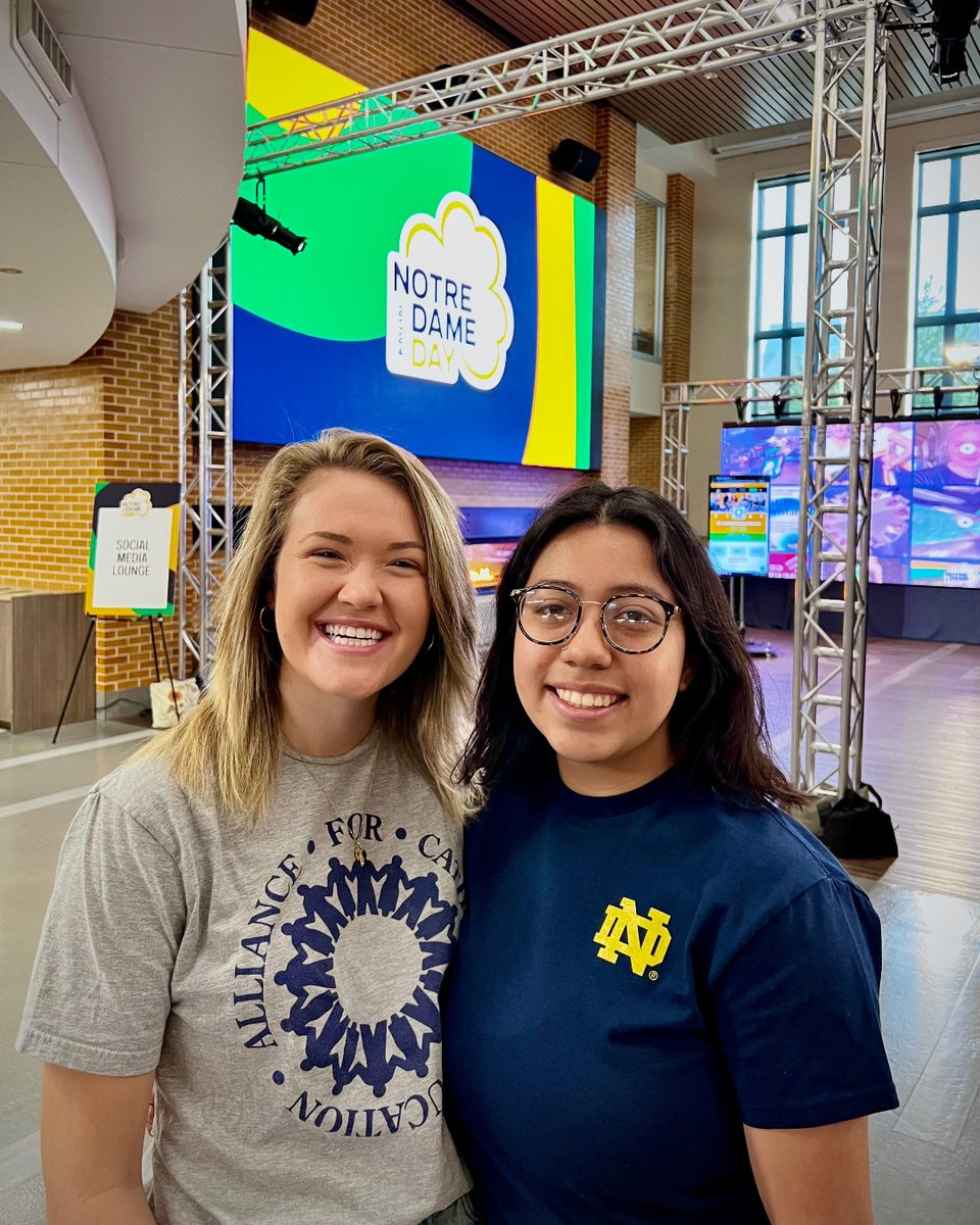 Thanks to Ashley, Nayla, and all ACE supporters on Notre Dame Day 2024! Ashley Utnage is an ESS student and ACE 31 Teaching Fellow, and Nayla Hernandez, ACE PATH rising teacher intern '23 and an ESS student. Give here: notredameday.nd.edu/organizations/…