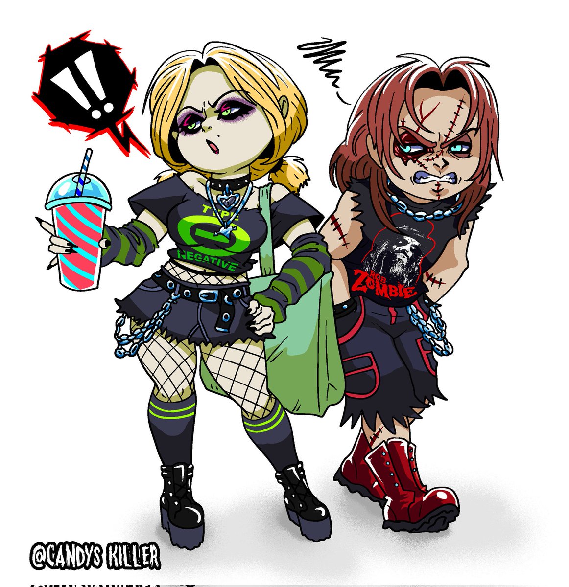 They'd be fighting teens outside of Hot Topic 🖤🔪.
🟢 Commissions Open!!
#chucky #chuckyseries #curseofchucky #brideofchucky #seedofchucky #tiffanydoll #tiffanyvalentine #tiffany #chuckyfanart #chuckyseason3 #goth #metalhead #typeonegative #robzombie