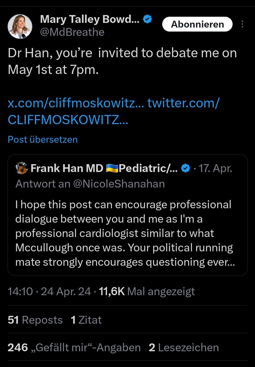 It’s my sincere hope that @han_francis does not debate quacks like Typhoid Mary. How desperate is she for engagement now, lol. She literally inserted herself in a convo having nothing to do with her. Pathetic loser.