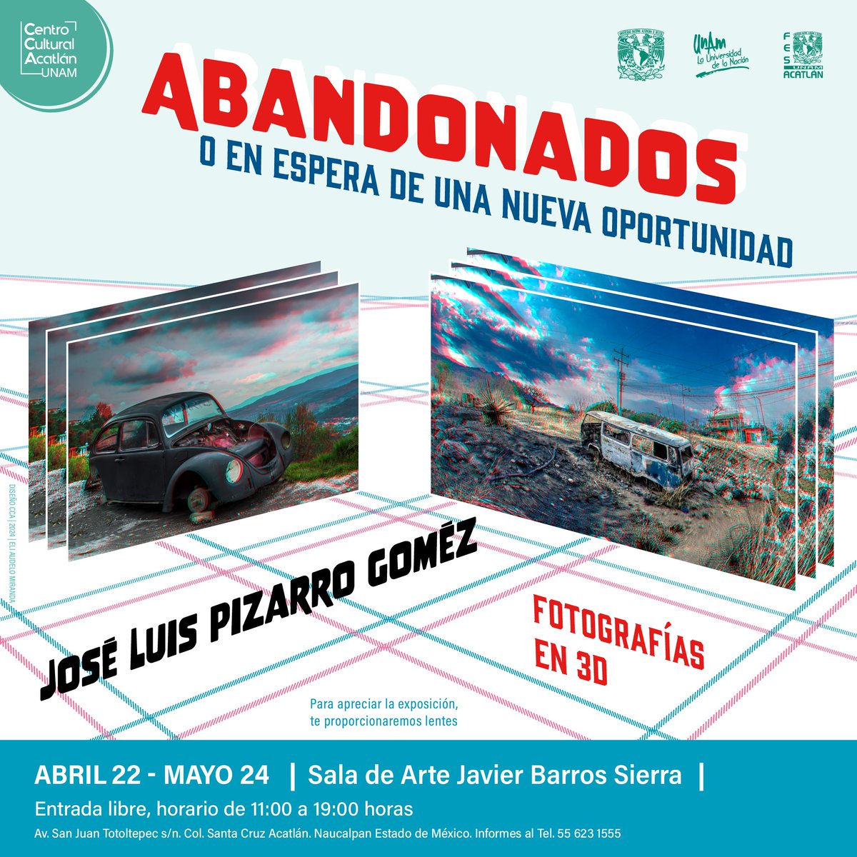 No te pierdas 'Abandonados o en espera de una nueva oportunidad', la galería estará en la Sala de Arte Javier Barros Sierra hasta el día 24 de mayo. Entrada libre ¡No faltes!