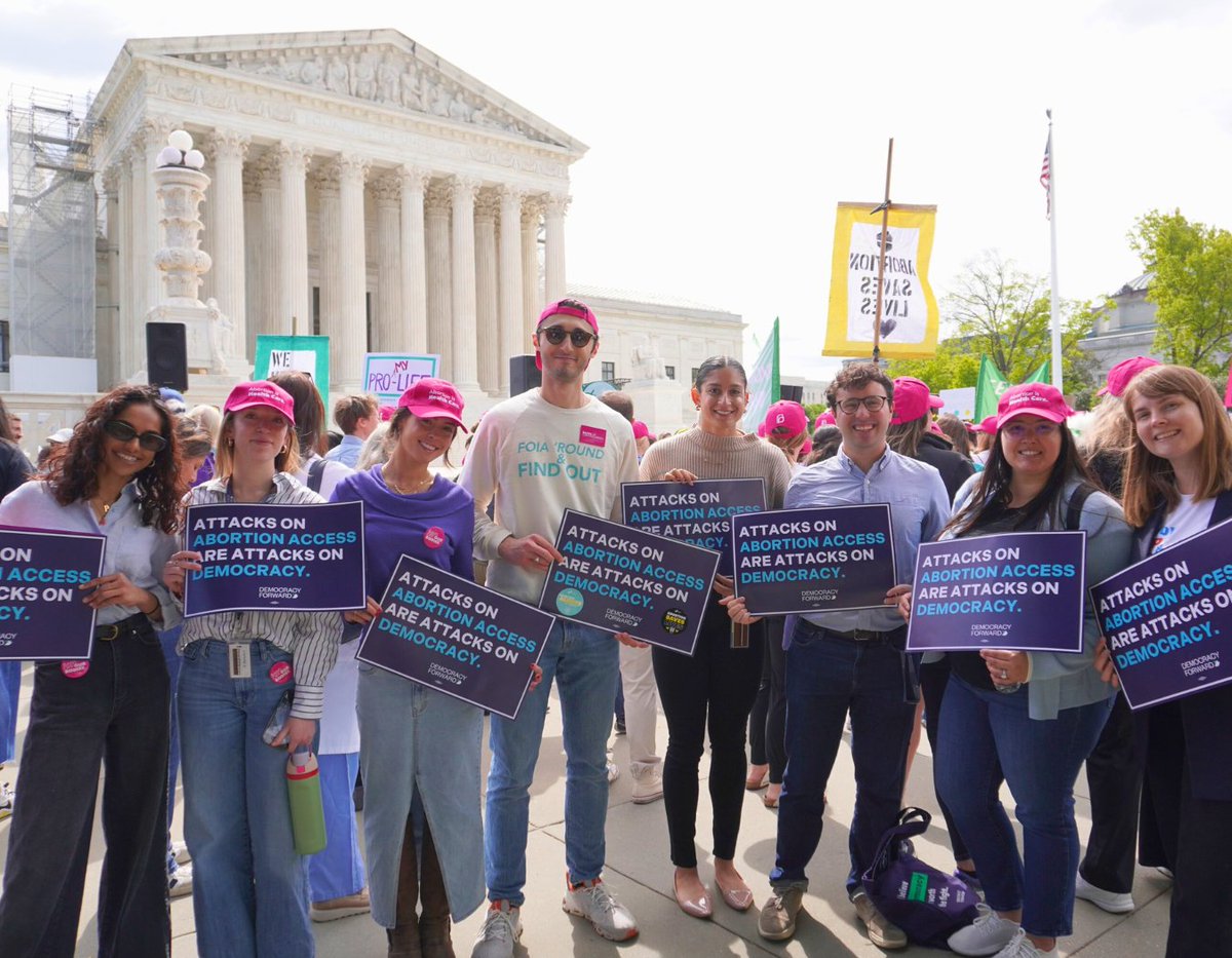 Attacks on abortion access are attacks on democracy. We took to the steps of the #SupremeCourt to declare: pregnant people must have access to essential emergency care regardless of where they live.