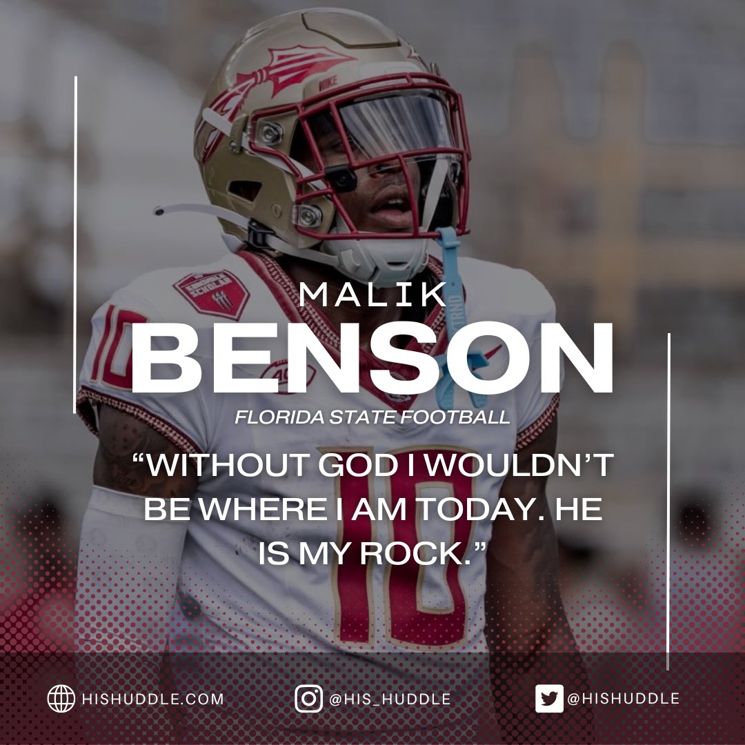 “Without God I wouldn’t be where I am today. He is my rock.” Florida State wide receiver Malik Benson says that faith is what has guided him to where he is today. Read as @Leek_leek5 opens up about his story and desire to give back at the link below. hishuddle.com/2024/04/24/mal…