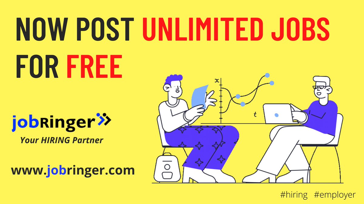 Employers, now you can post UNLIMITED JOBS for FREE on
jobringer.com
.
.
.
.

#recruiting #hiring #employer #employers #employerofchoice #employerbranding #employerofrecord #employerbrand #employerbenefits #employertips #employerengagement #employerswhocare