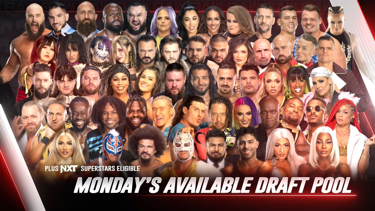 These WWE Superstars are eligible to be drafted in the 2024 #WWEDraft MONDAY, APRIL 29TH on #WWERaw!