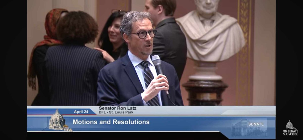 It's feels like a bad look for four DFL senators to be LAUGHING OUT LOUD in the background while their colleague Sen. Ron Latz seriously discusses the alleged ethics violation of a member of their own caucus. A staffer had to come over to ask @SenGustafson and @grant_hauschild