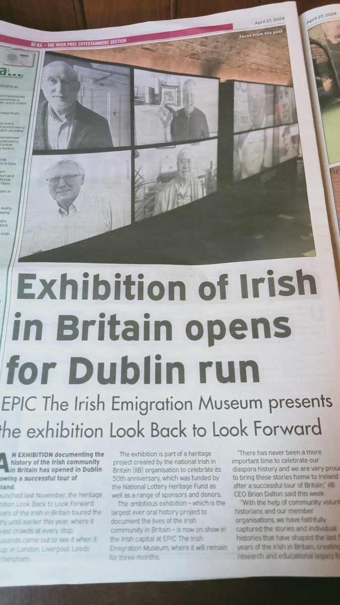 @irishinbritain exhibition hosted daily @EPICMuseumCHQ until July; is previewed in this week's @theirishpost @GlobalIrish