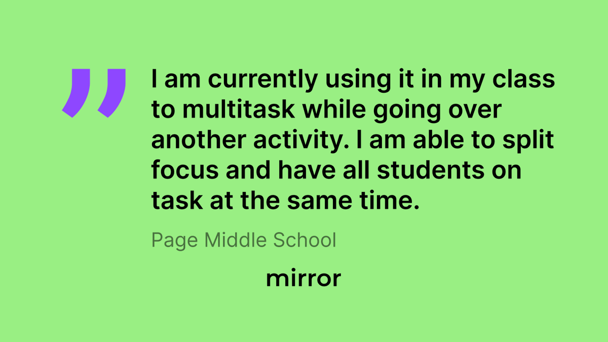 Have you explored Mirror Workspace for multitasking in your classroom? This tool not only allows you to support your curriculum with small group activities but also captures valuable insights for each participant. If you're interested in integrating reflective technology in…