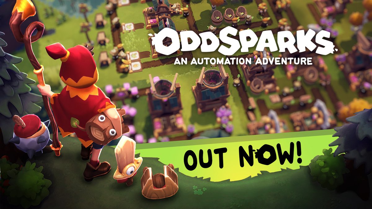 #Oddsparks: An Automation Adventure Early Access launches on Epic Games! epic.gm/oddsparks1 ✨ Design and decorate ⚙️ Build and automate workshops 🌿 Embark on a journey alongside your peculiar companions, the Sparks! Read more: epic.gm/oddsparks-cozy