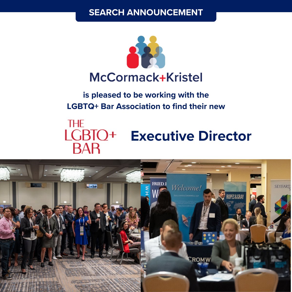 MKExecSearch's tweet photo. We are pleased to announce our new search for the Executive Director of the LGBTQ+ Bar Association!

https://t.co/2kXFA1Byd5

#executiverecruiting #nonprofitrecruiting #mccormackkristel #nonprofitjobs #executiveleadership #nonprofitleadership #LeadershipForChange https://t.co/wpDD64zmjX