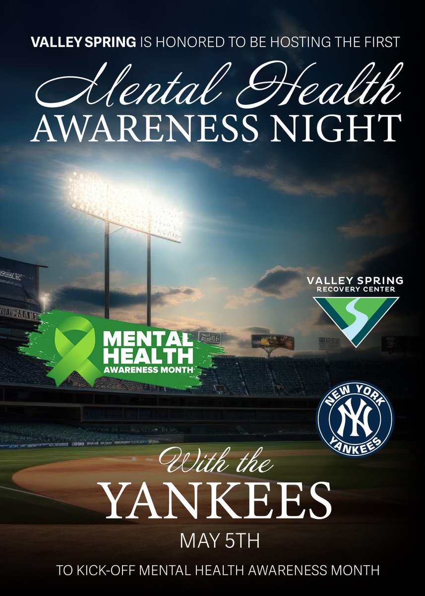 My friend @ScadutoDean just forward me this flyer. Great to see an MLB team involved in mental health awareness. Kudos to @valleyspringrc for making it happen. As many of my friends know mental health needs to be spoken about more in the game but in general as well.