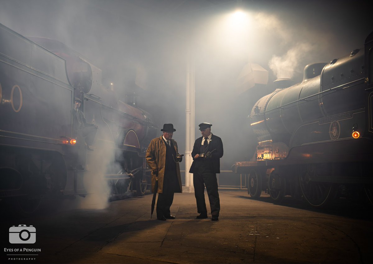 Last week I went to an old roundhouse, where a load of smoke machines were set up, some lights (including the amazing evening sun through the windows) and a couple of re-enactors. I quite like the results. #steam #steamtrain #train #railways #steamrailways