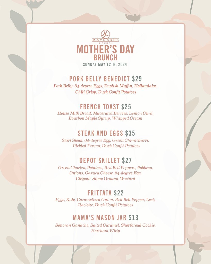 maynardstucson's tweet photo. Reserve your table for Mother's day today!

Call us, or book online at https://t.co/g2jIXNEvEV https://t.co/teJeGPVc5p