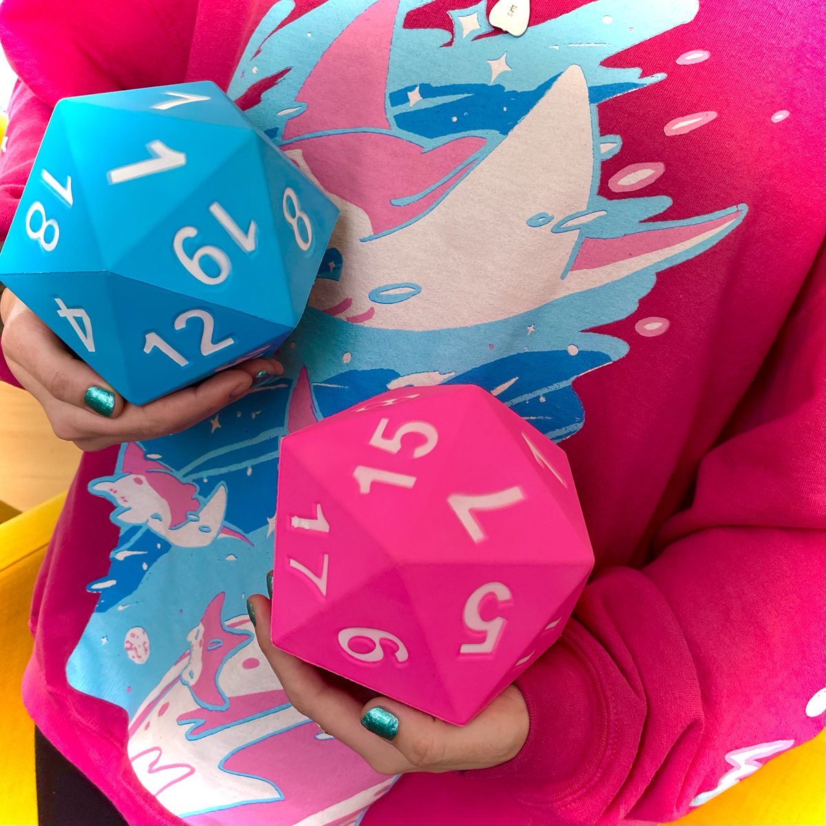 We believe in giant dice supremacy 🎲👑 

#dice #ttrpg #d20 #foamdice #colors #Kessentertainment #kessent #giantdice #luckydice #dnddice #oversizeddice #foamdice #geekygifts #nerdygifts