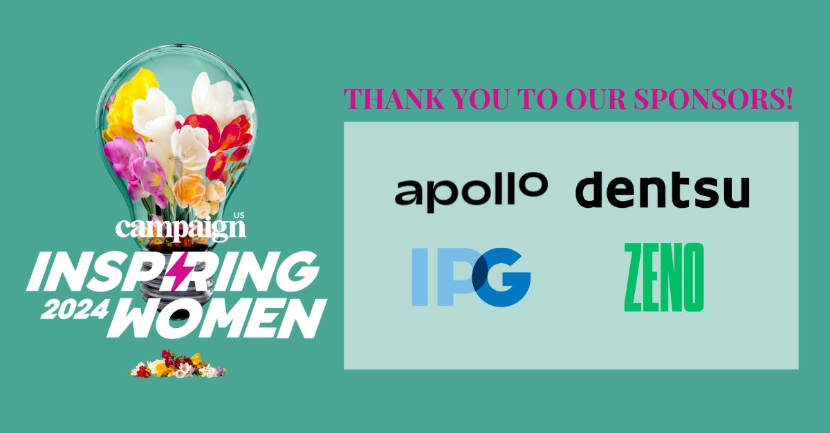 Don't miss our Inspiring Women event tomorrow, celebrating trailblazing women in our industry! Huge thanks to our sponsors @apolloptrs, @dentsu_global, @InterpublicIPG, and @zenogroup. Get tickets here: brnw.ch/21wJ8Ss #CampaignInspiringWomen #Sponsored