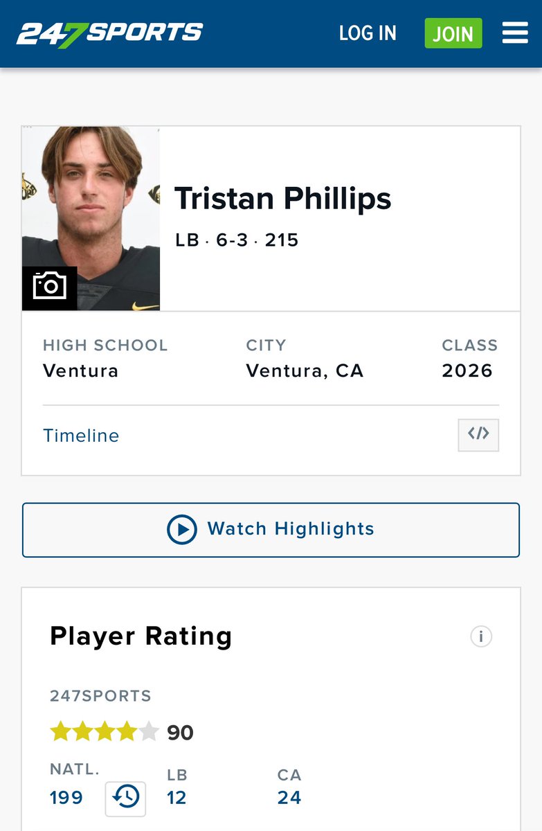 Thank you @BrandonHuffman for rating me a 4 star! Truly a blessing. Grind never stops. Let's go! @CoachTimGarcia @VenturaFootball @MathisGaius