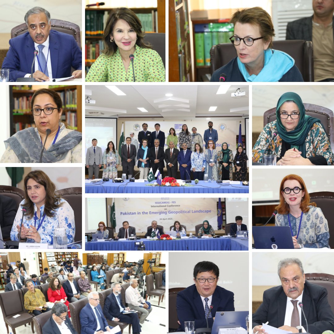 Delighted to announce the successful conclusion of the international conference on 'Pakistan in the Emerging Geopolitical Landscape'  by @FES_Pak & @CAMEA_ISSI. Topics explored included the evolution of the Middle East and rising security threats in Central Asia and the region.