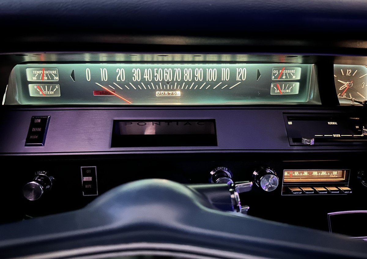 1969 Pontiac 2+2 Dash at Night