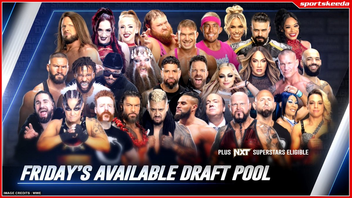 The list of superstars available for #WWEDraft on #SmackDown this friday which includes the Tribal Chief #RomanReigns! #WWE