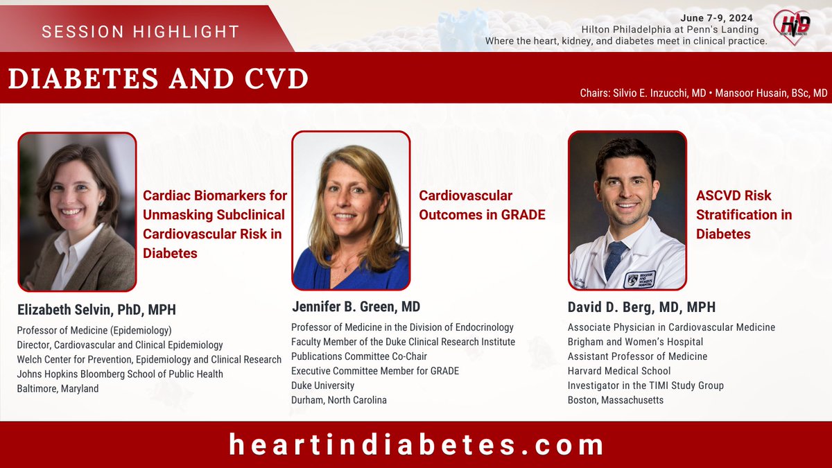 Yehuda Handelsman MD FACP, FNLA, FASPC, FAHA, MACE (@yhandelsmanmd) on Twitter photo Join us for our session, "Diabetes and CVD" with our renowned speakers at the 8th <a href="/HeartinDiabetes/">Heart in Diabetes 🫀</a>
Earn #CME credits and register now at heartindiabetes.com/registration
<a href="/LizSelvin/">Liz Selvin</a> <a href="/ddbergMD/">David Berg</a> @JohnHopkinsSPH <a href="/DCRINews/">Duke Clinical Research Institute</a> <a href="/BrighamWomens/">Brigham and Women's Hospital</a> <a href="/harvardmed/">Harvard Medical School</a> <a href="/TIMIStudyGroup/">TIMI Study Group</a> <a href="/American_Heart/">American Heart Association</a> #HID2024 Join us for our session, "Diabetes and CVD" with our renowned speakers at the 8th <a href="/HeartinDiabetes/">Heart in Diabetes 🫀</a>
Earn #CME credits and register now at heartindiabetes.com/registration
<a href="/LizSelvin/">Liz Selvin</a> <a href="/ddbergMD/">David Berg</a> @JohnHopkinsSPH <a href="/DCRINews/">Duke Clinical Research Institute</a> <a href="/BrighamWomens/">Brigham and Women's Hospital</a> <a href="/harvardmed/">Harvard Medical School</a> <a href="/TIMIStudyGroup/">TIMI Study Group</a> <a href="/American_Heart/">American Heart Association</a> #HID2024