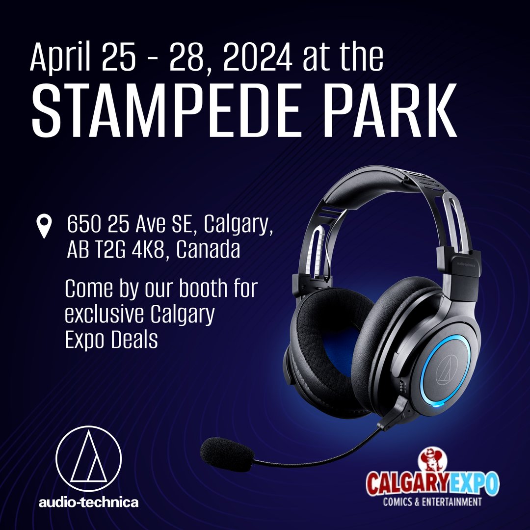 Join the ultimate celebration of pop culture at the @calgaryexpo, April 25 - 28, 2024, at Stampede Park! 🎉 
🎧

#audiotechnica #calgaryexpo #calgaryevents #calgarylife #calgaryexpo2024 #gaming