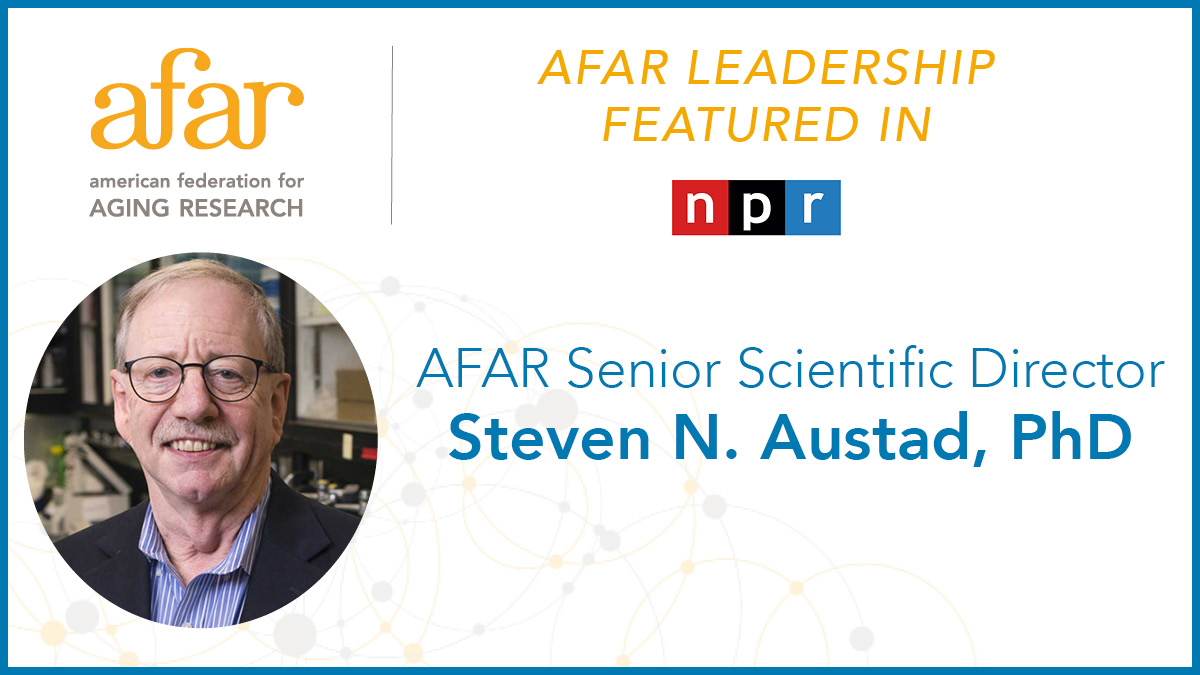 “If you could help prevent multiple problems at the same time, like we think #metformin may do, then that's almost the ultimate in preventative medicine,” AFAR Senior Sci Dir @stevenaustad tells @AubreyNPR in @NPR story on #TAMETrial: ow.ly/1B1U50RmCWi