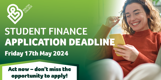 ⭐ REMINDER! ⭐ The application deadline for under-graduate student finance is Friday 17th May, 2024. To ensure you have funding in place for the start of your course, ensure you apply by this date!