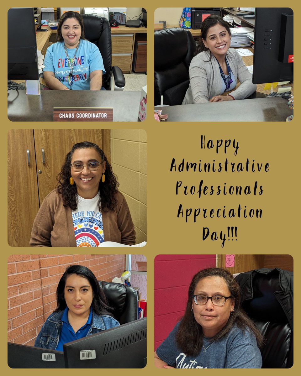 Happy Administrative Professionals Appreciation Day!!! Show some love to Ms. Martinez, Ms. Linderos, Ms. Garcia, Ms. Cortinas, Ms. Torres, Ms. Lopez 🎉 Thank you ladies for keeping @GrayES_AISD together. We can't do it without you!