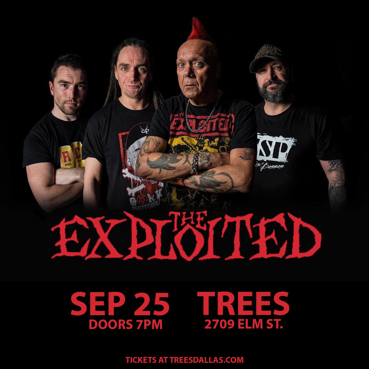 Just announced! The Exploited on September 25th. Get your tickets now at TreesDallas.com @the_exploited_official