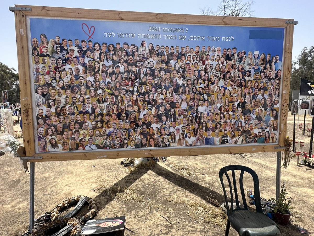 Today I went to the NOVA music festival site. It was overwhelming to walk through the place where so many young people had their lives stolen away by terrorists - through murder or taken as hostages. Young people from more than 30 different countries.