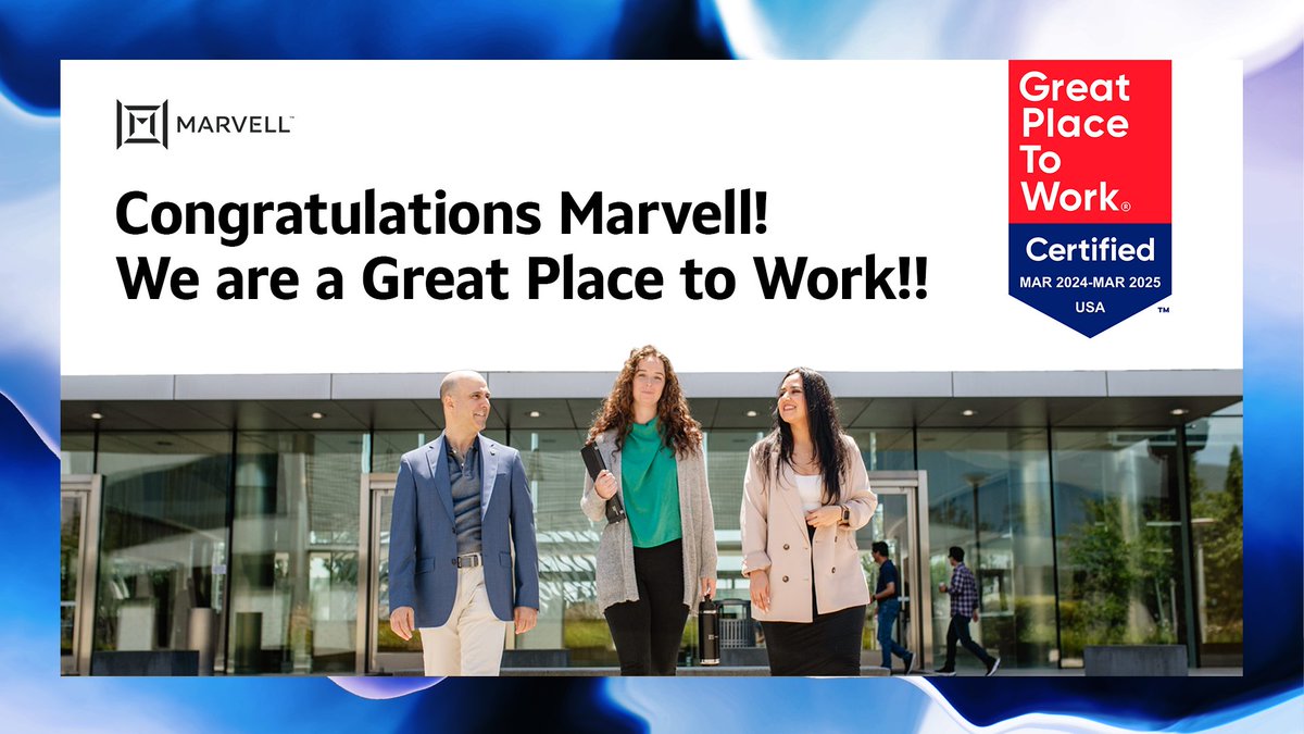 Marvell is excited to be certified as a Great Place to Work in the U.S. for the second year in a row! We have also certified, for the first time, in both Vietnam and India. Check out our results: mrvl.co/4bcobDd
