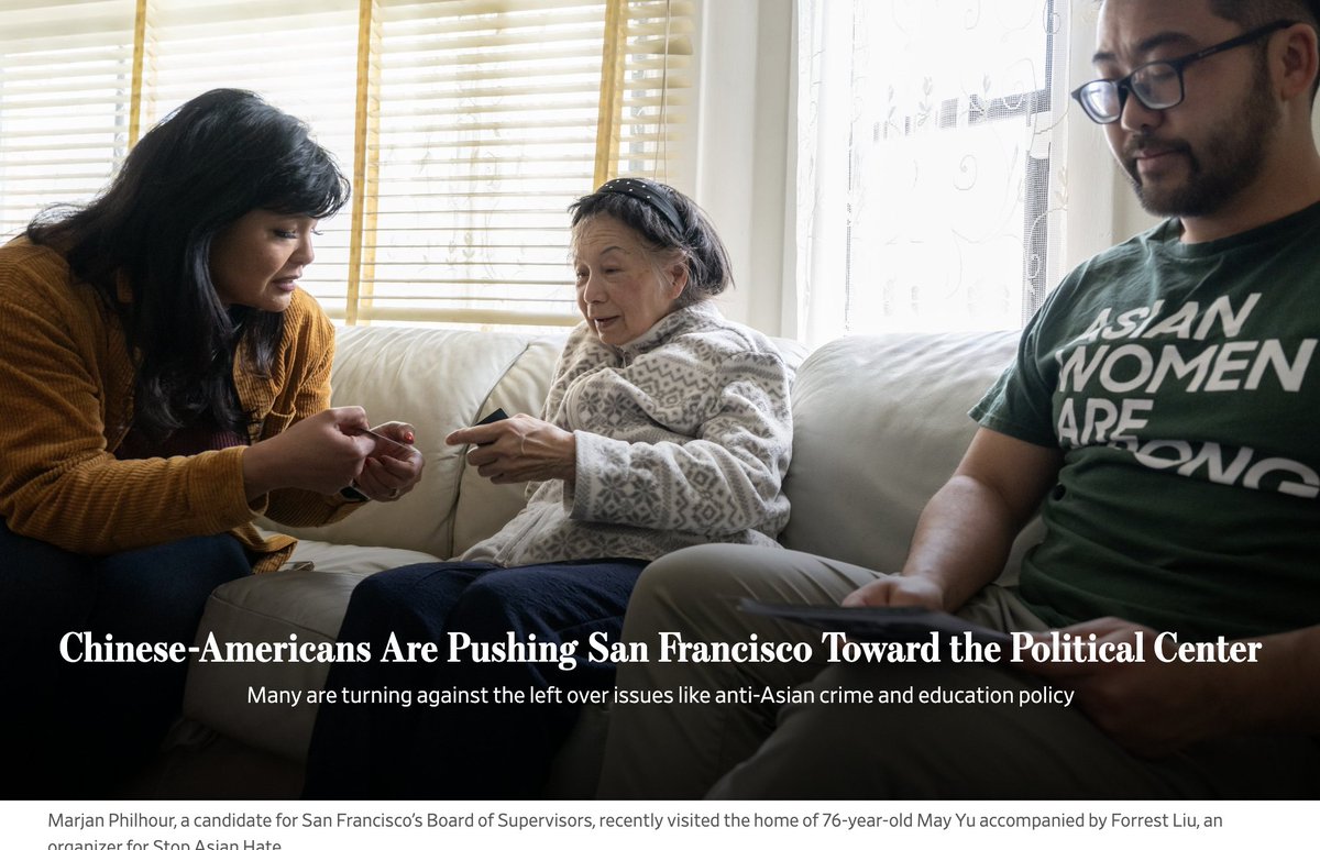 The @WSJ captures what we have been seeing and hearing on the campaign trail - our Chinese American community has clearly communicated their exhaustion with being categorized as a monolith that votes for “a Chinese name.” They are tired of extremist far left ideologues who